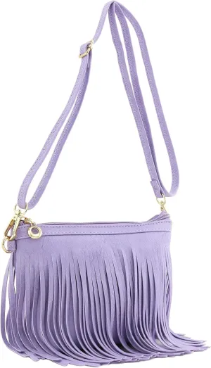 FashionPuzzle Small Fringe Crossbody Bag with Wrist Strap