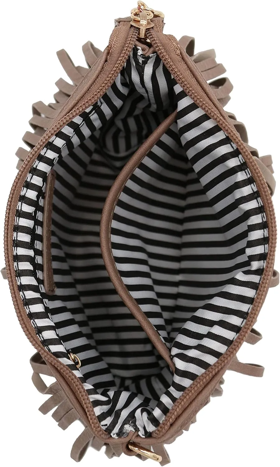 FashionPuzzle Small Fringe Crossbody Bag with Wrist Strap