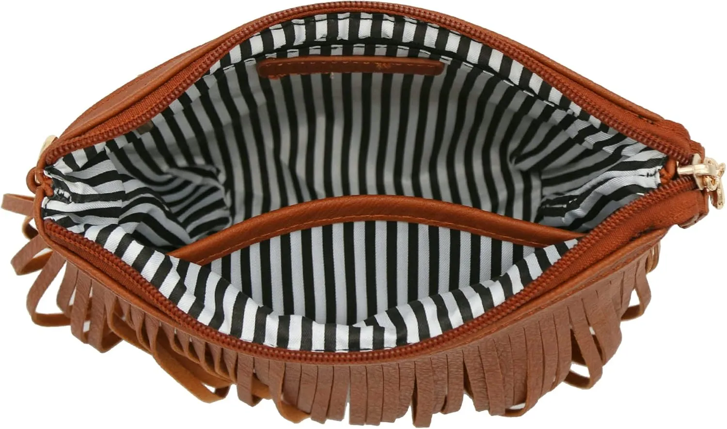 FashionPuzzle Small Fringe Crossbody Bag with Wrist Strap