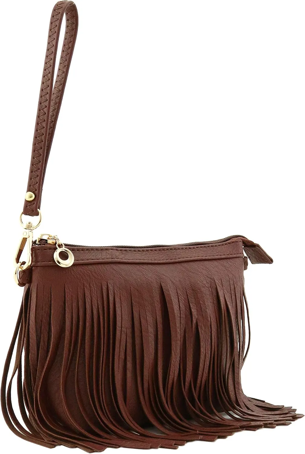 FashionPuzzle Small Fringe Crossbody Bag with Wrist Strap