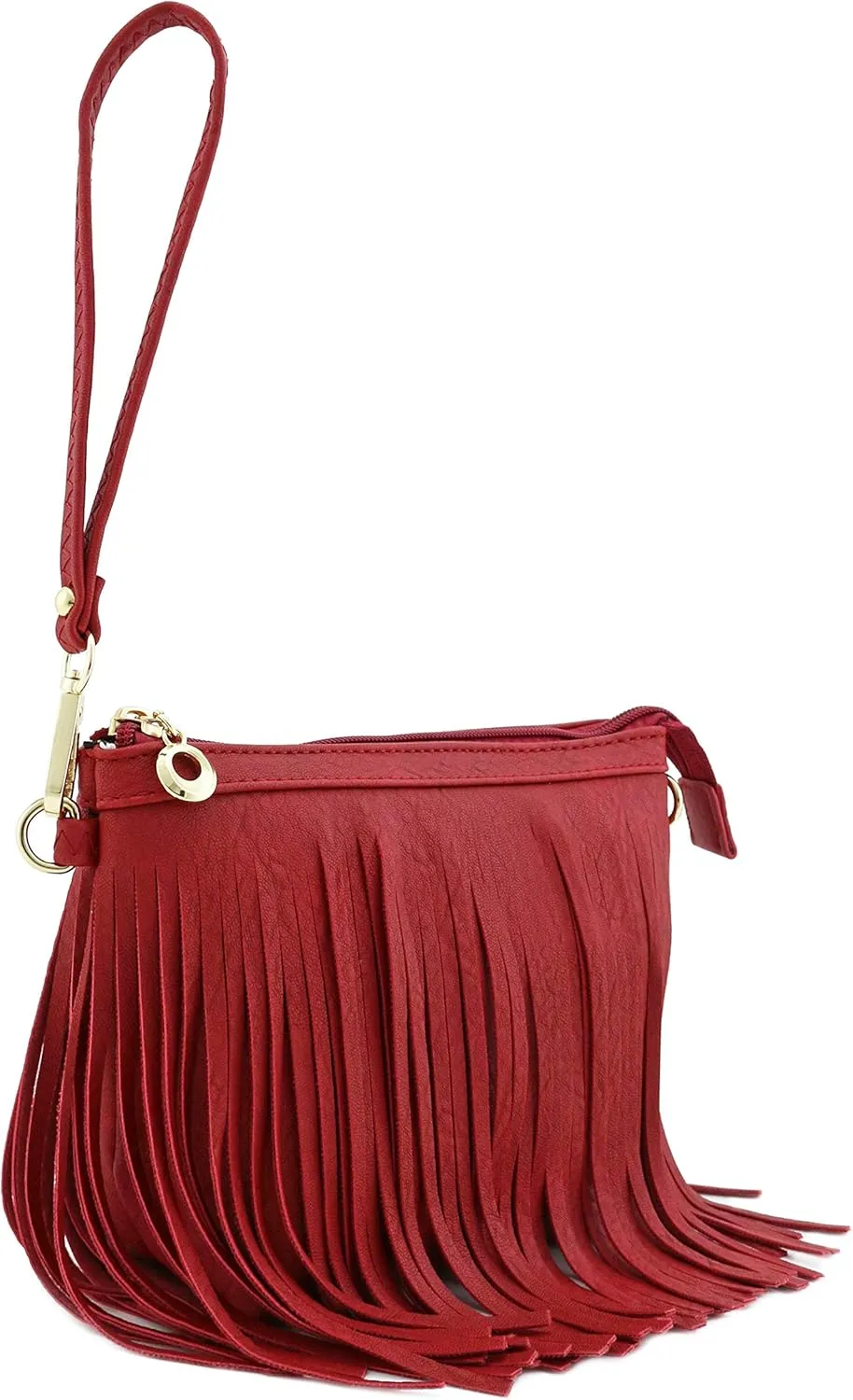 FashionPuzzle Small Fringe Crossbody Bag with Wrist Strap