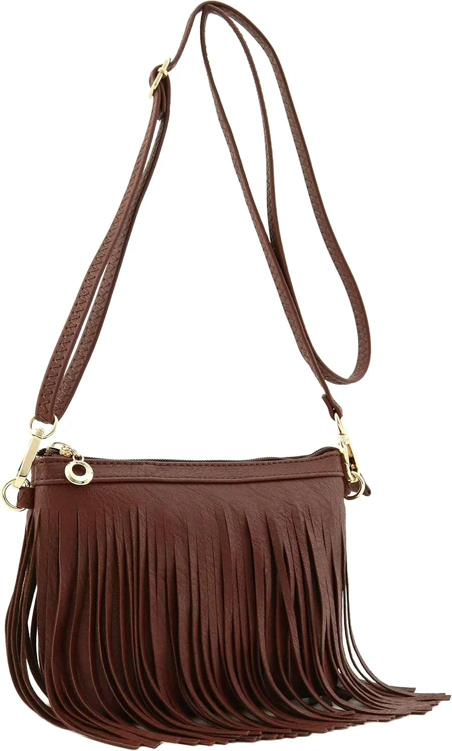 FashionPuzzle Small Fringe Crossbody Bag with Wrist Strap