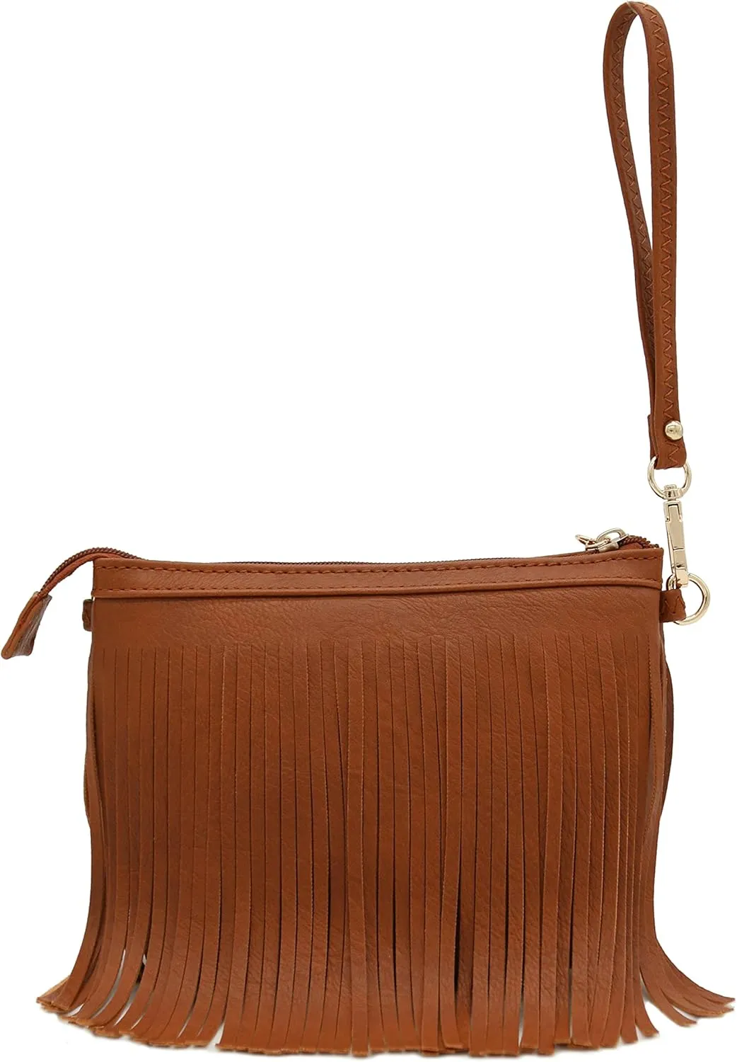 FashionPuzzle Small Fringe Crossbody Bag with Wrist Strap