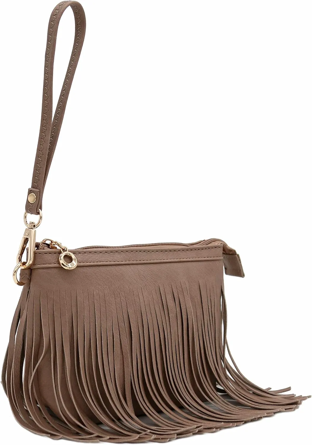 FashionPuzzle Small Fringe Crossbody Bag with Wrist Strap