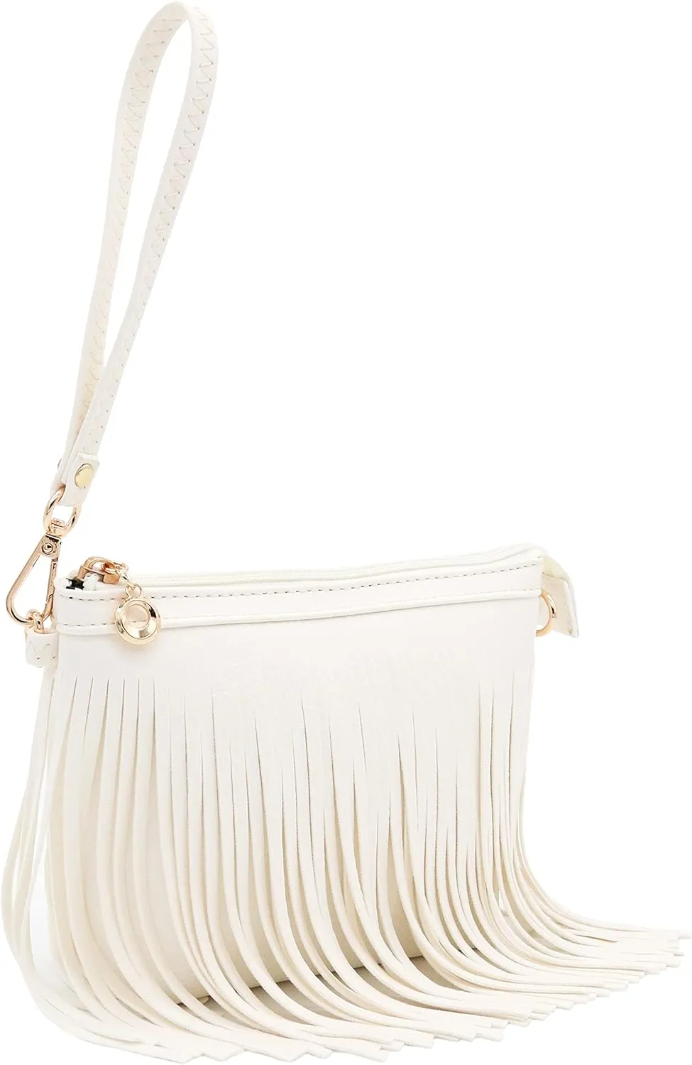 FashionPuzzle Small Fringe Crossbody Bag with Wrist Strap