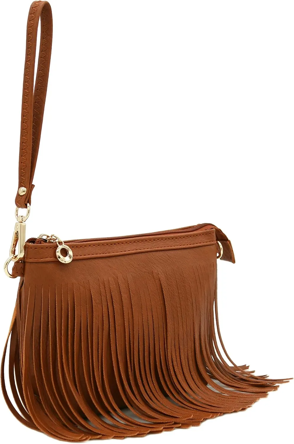 FashionPuzzle Small Fringe Crossbody Bag with Wrist Strap