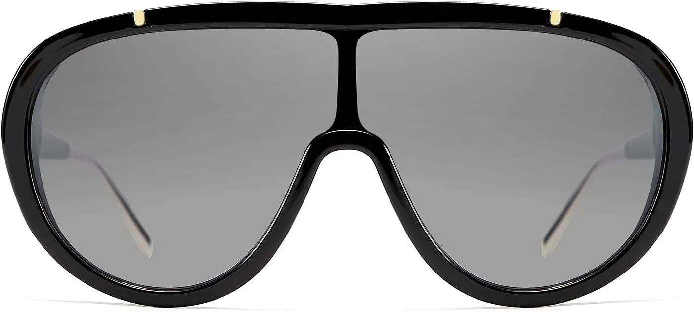 FEISEDY Sunglasses Women Oversized One Piece Frame UV400 Sun Glasses Trendy Retro Shades B2580