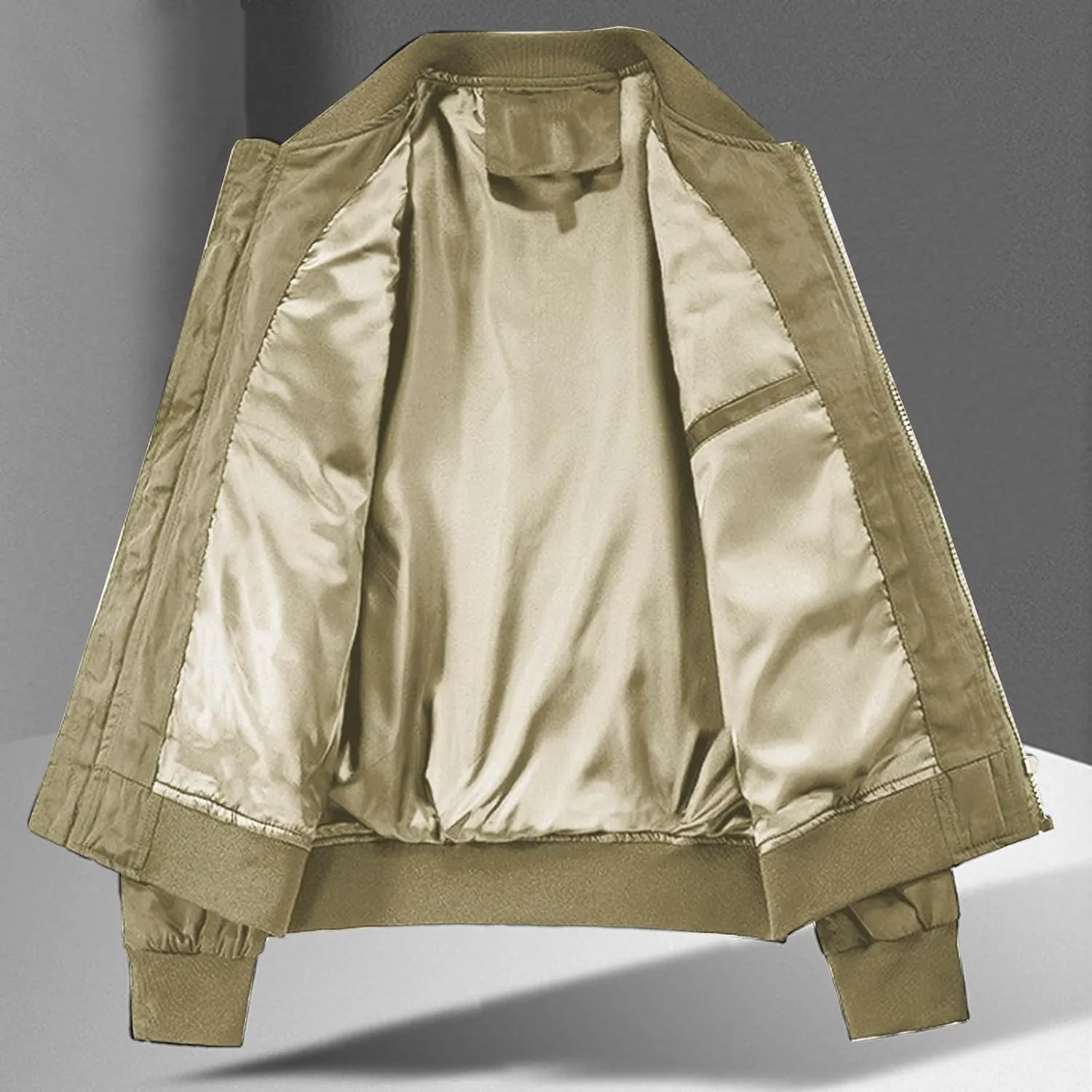 Finelylove Mens Military Tactical Jacket Cargo Flight Bomber Jacket Waterproof Nylon Windbreaker with Multi Pockets
