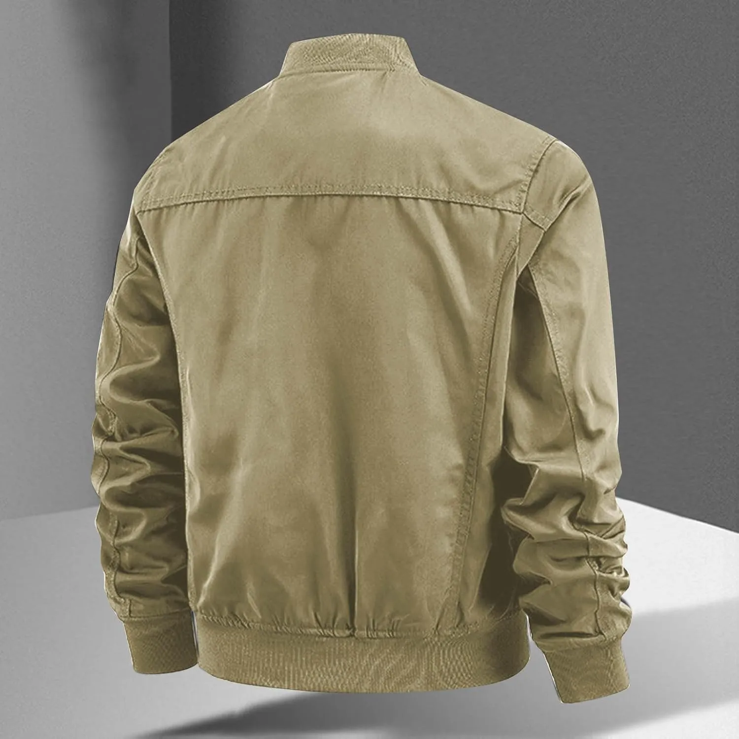 Finelylove Mens Military Tactical Jacket Cargo Flight Bomber Jacket Waterproof Nylon Windbreaker with Multi Pockets