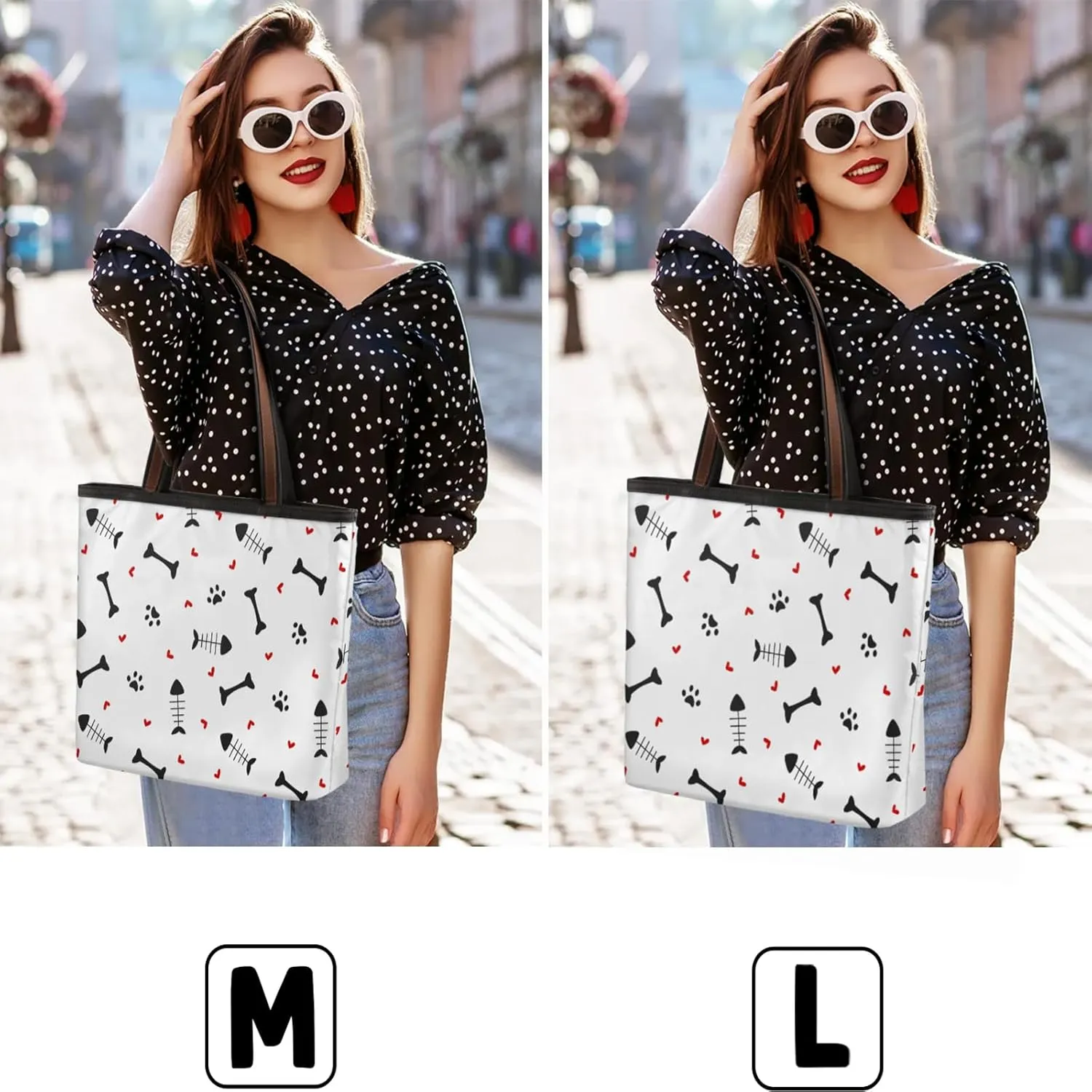 Fish Bones Claws Love Tote Bag for Women Womens Handbags Tote Bag for Work Shopping Travel Beach