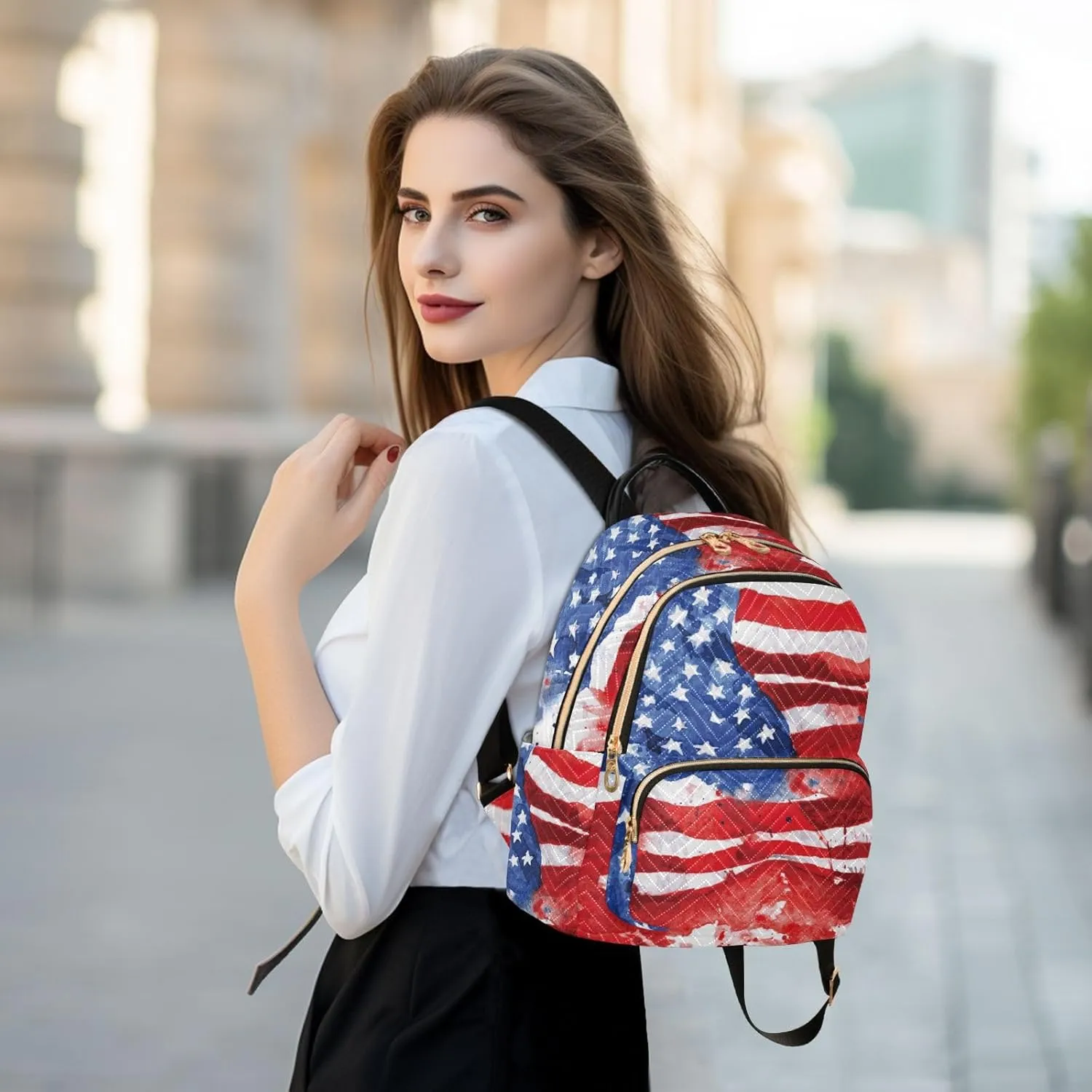 Flag Of The United States Mini Backpack for Women, Travel Backpack Purse for Ladies Fashion Shoulder Bag Daypack Travel Bag