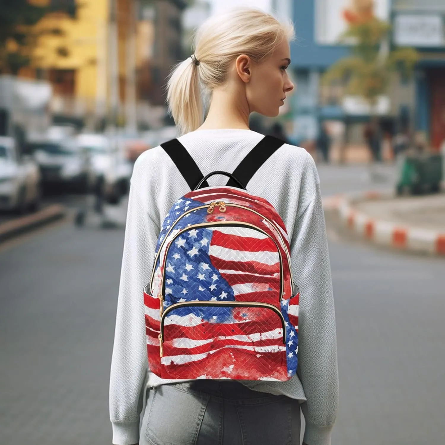 Flag Of The United States Mini Backpack for Women, Travel Backpack Purse for Ladies Fashion Shoulder Bag Daypack Travel Bag