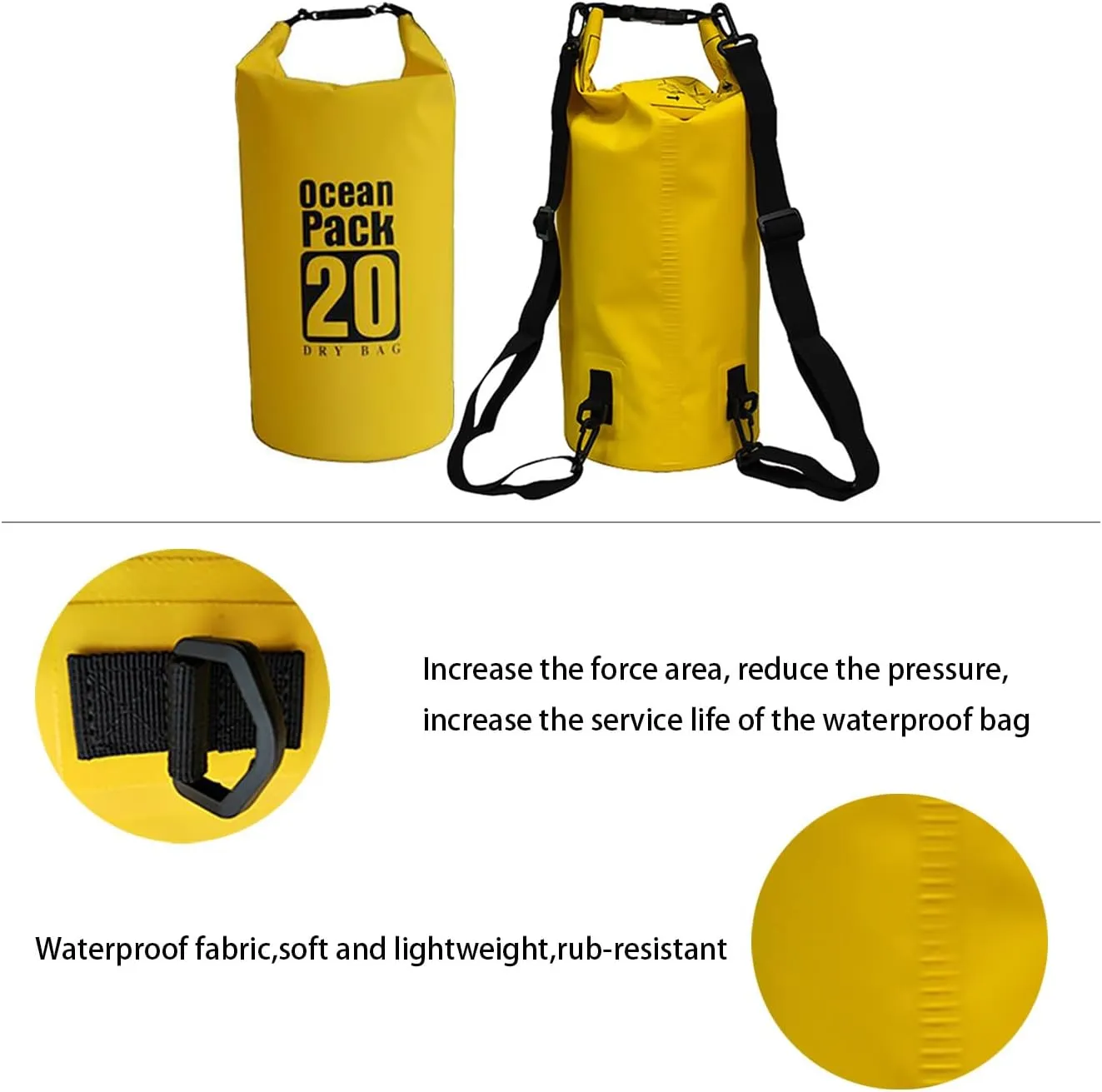 Floating Waterproof Dry Bag 5L/10L/15L/20L for women-Lightweight&Durable Dry Sack Backpack for Kayaking, Swimming, Camping, Hiking-Soft&Abrasion-Resistant with Roll-Top Closure (BLACK, 10L)