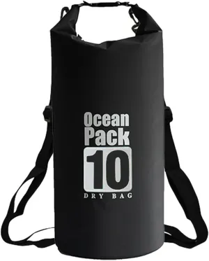 Floating Waterproof Dry Bag 5L/10L/15L/20L for women-Lightweight&Durable Dry Sack Backpack for Kayaking, Swimming, Camping, Hiking-Soft&Abrasion-Resistant with Roll-Top Closure (BLACK, 10L)