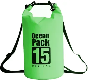 Floating Waterproof Dry Bag 5L/10L/15L/20L for women-Lightweight&Durable Dry Sack Backpack for Kayaking, Swimming, Camping, Hiking-Soft&Abrasion-Resistant with Roll-Top Closure (GREEN, 15L)