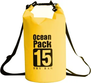 Floating Waterproof Dry Bag 5L/10L/15L/20L for women-Lightweight&Durable Dry Sack Backpack for Kayaking, Swimming, Camping, Hiking-Soft&Abrasion-Resistant with Roll-Top Closure (YELLOW, 15L)