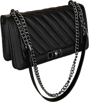 Floerns Women's Pu Leather Quilted Crossbody Bag Casual Flap Square Bag