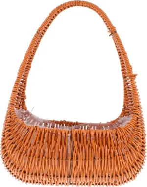 Floral Basket Rattan Basket for Wedding Handbags Boho Style Beach Bag Home Decor Storage