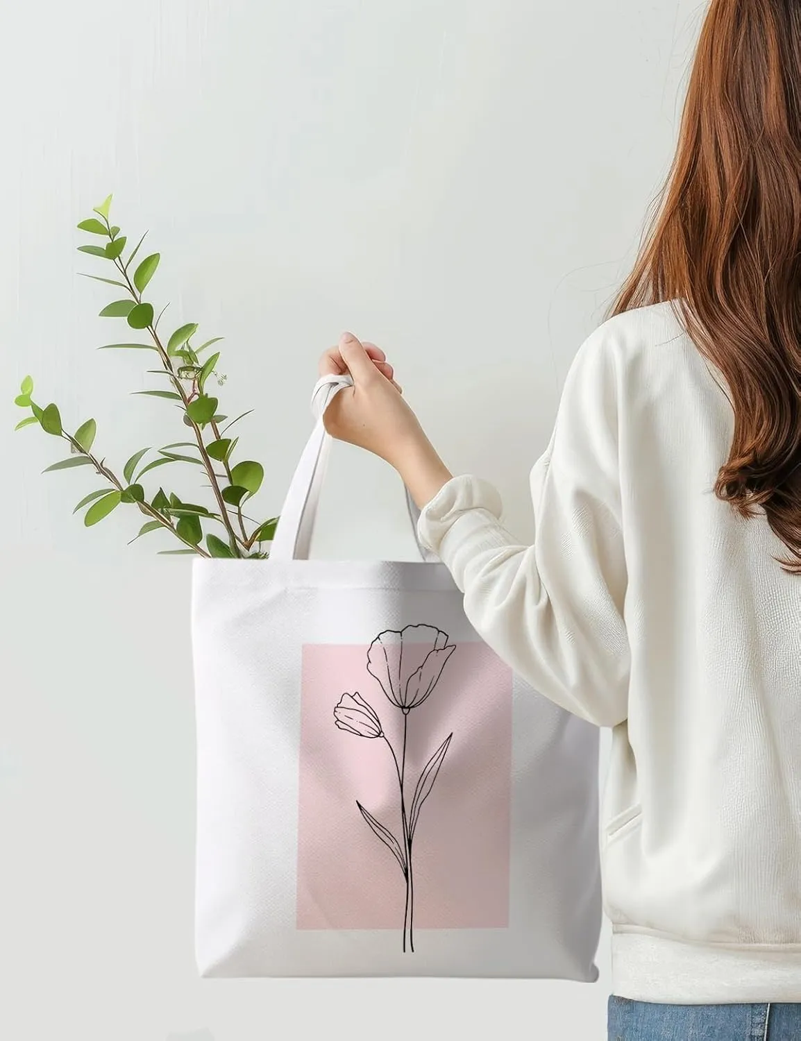 Floral Tote Bag, Floral Bag for Women, Reusable Grocery Bags Shopping Bags