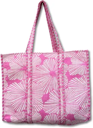Flower Print Cotton Tote Bag Handmade Boho Bag Market Bag Women Cotton Quilted Tote Bag Traveling Bag Handle Bag
