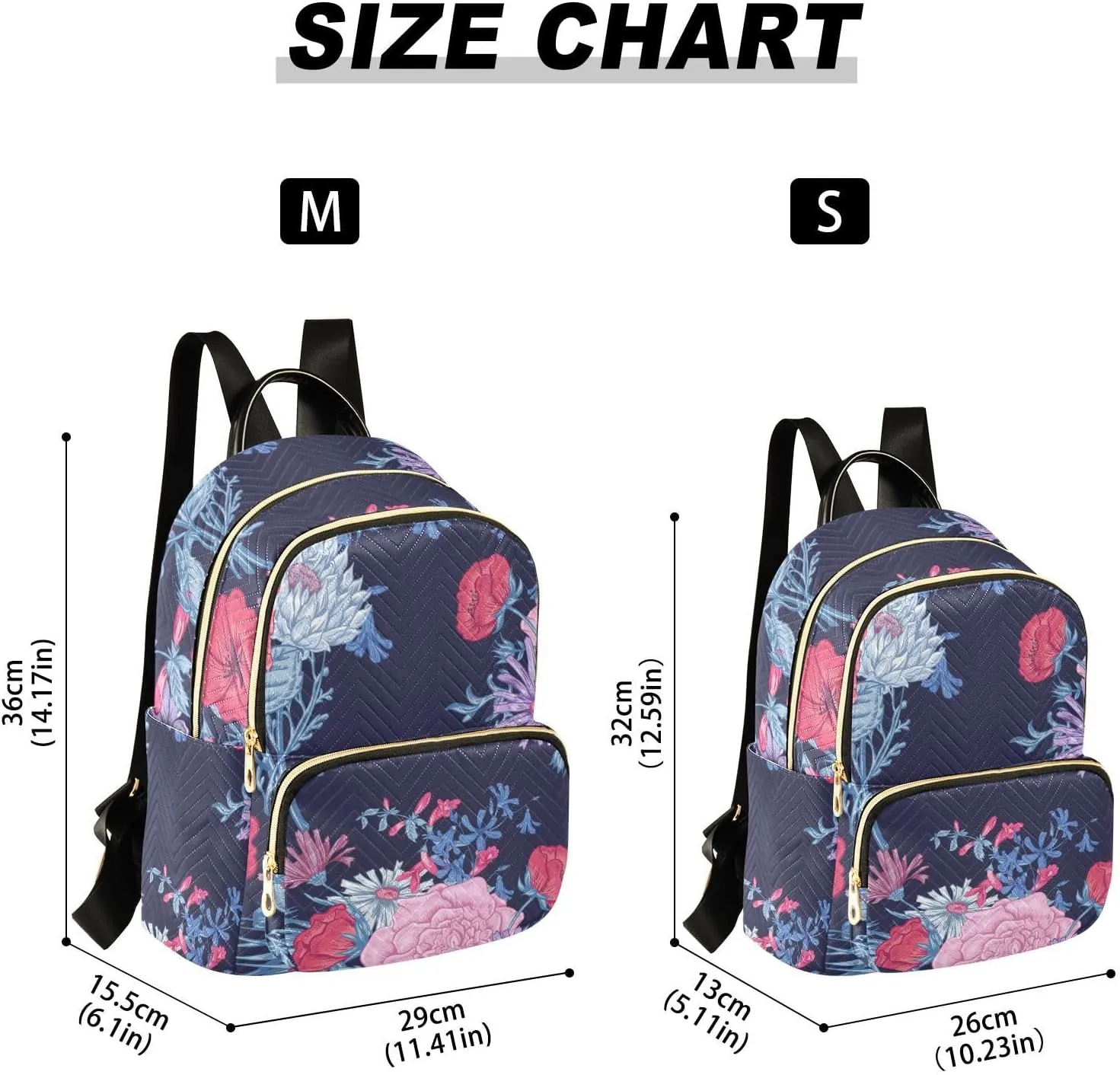 Flower Print Travel Backpack for Women Quilted Bookbag Cute Casual Bag Backpack Lightweight Fashionable Women's Backpack (Small Pattren 5)