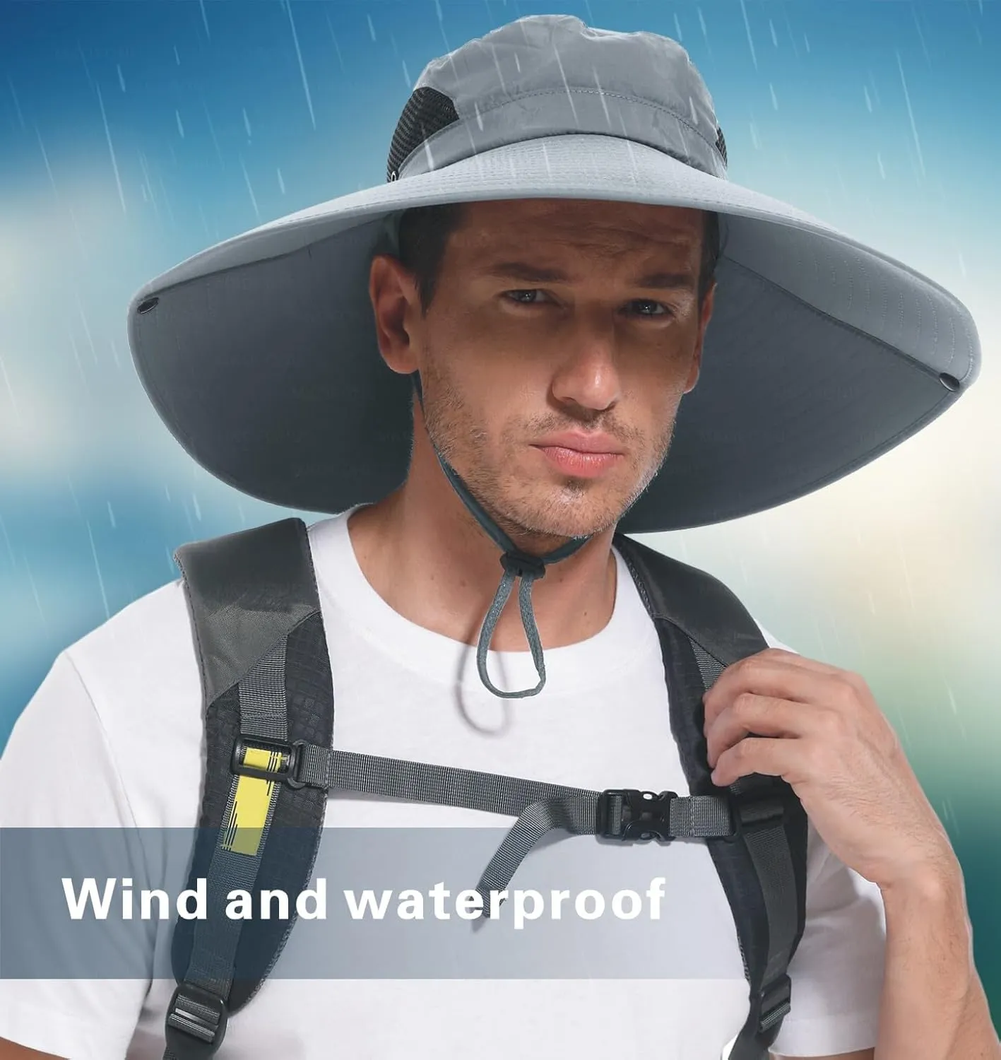 for Men & Women Ultra Wide Brim hat UPF50  Waterproof Sun hat Suitable for Fishing Hiking Camping & etc