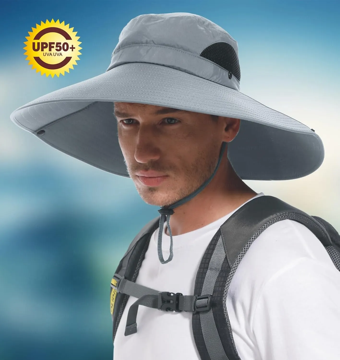 for Men & Women Ultra Wide Brim hat UPF50  Waterproof Sun hat Suitable for Fishing Hiking Camping & etc