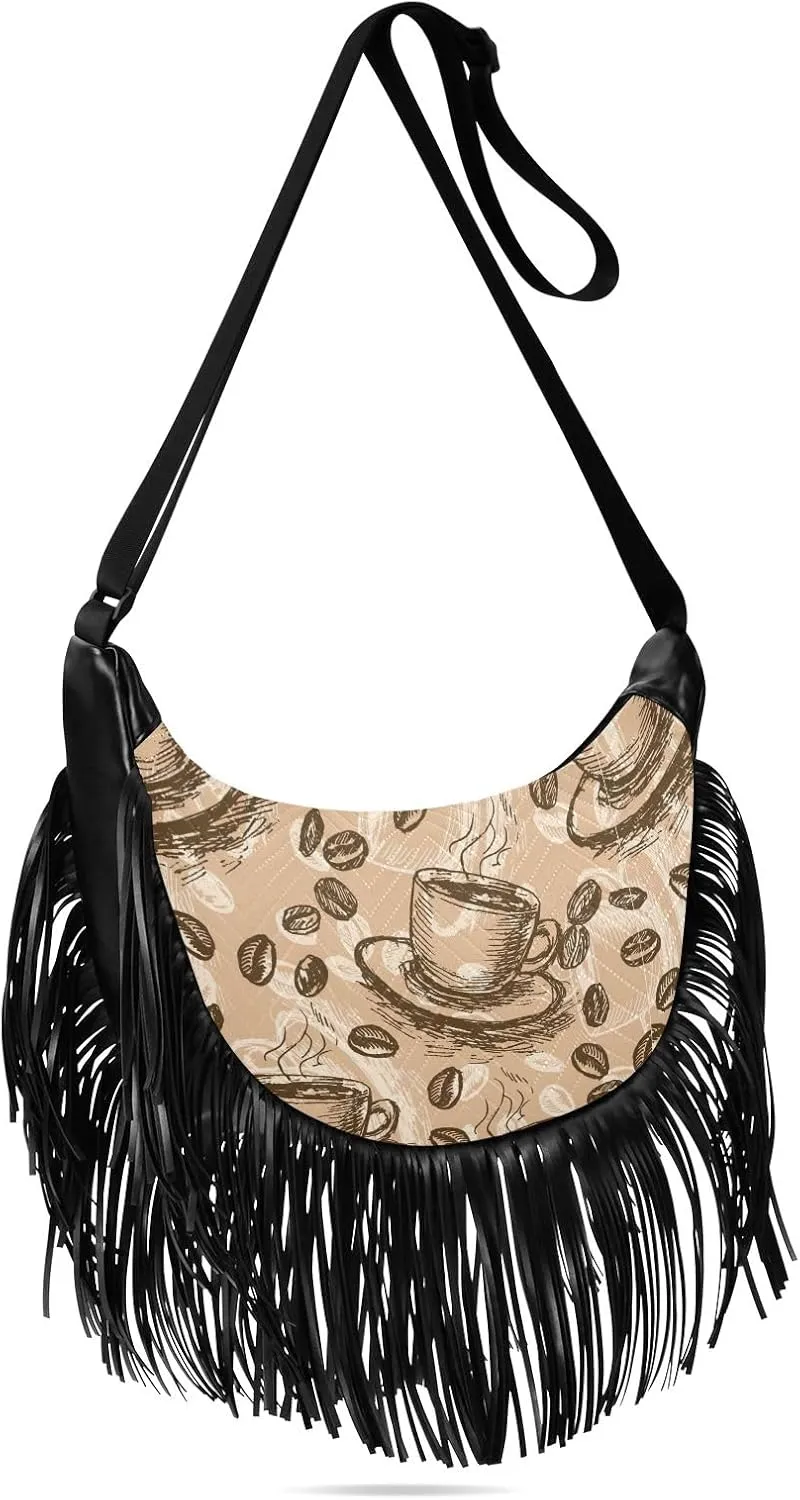 Fringe Bag Crossbody Purse Tassel Western Handbags Hippie Purses for Women Crossbody