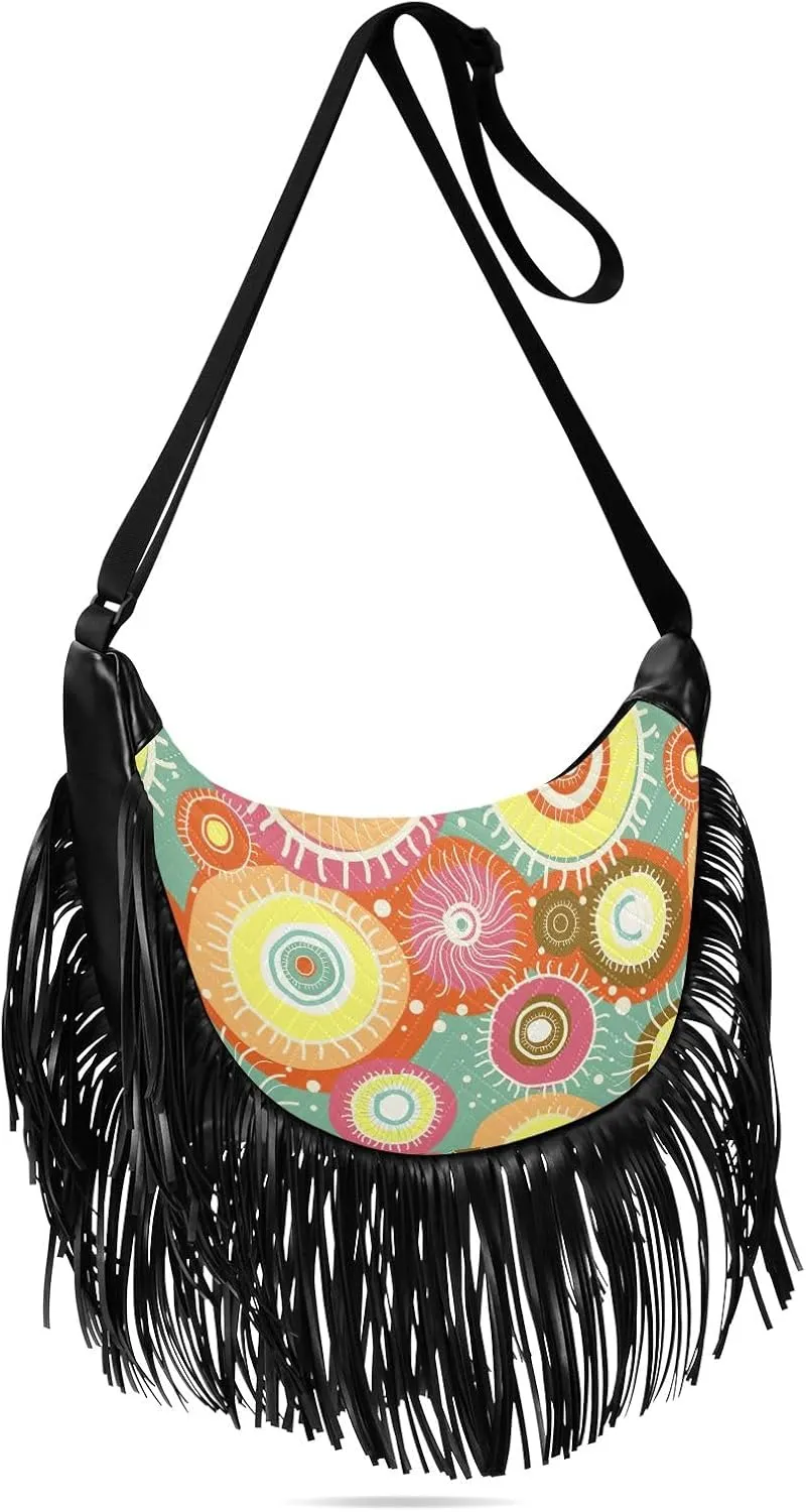 Fringe Bag Crossbody Purse Tassel Western Handbags Hippie Purses for Women Crossbody