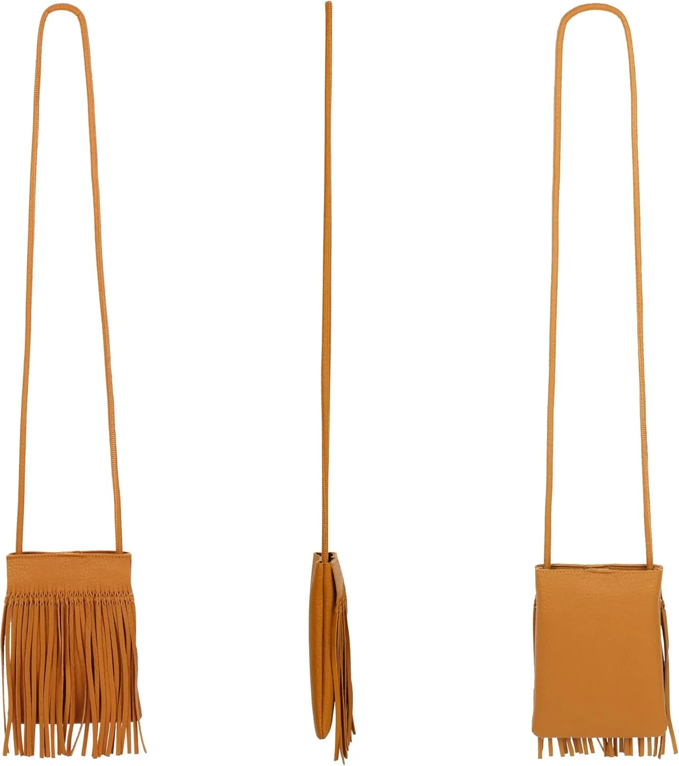 Fringe Crossbody Bag - Small Wallet Phone Bag Faux Soft Leather Shoulder Purse Satchel Sling
