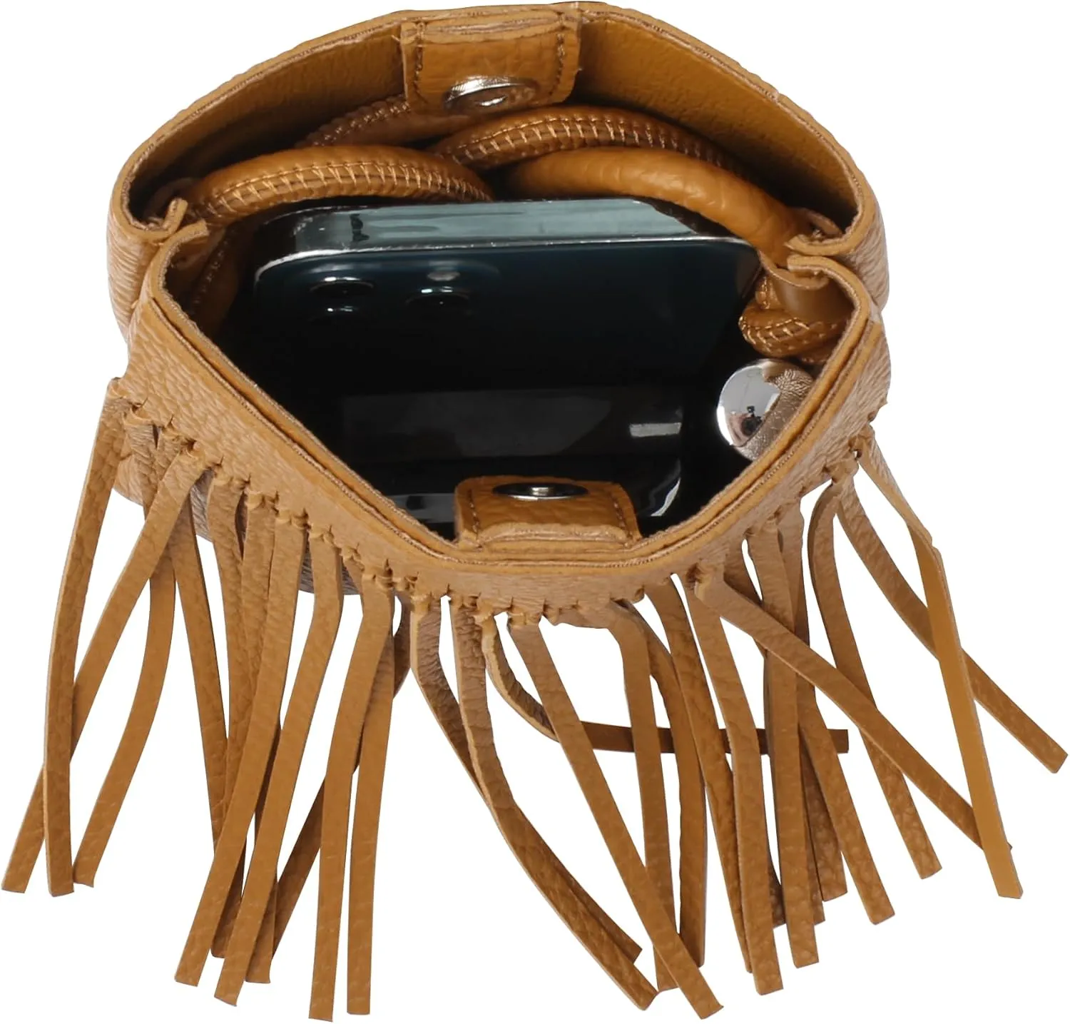 Fringe Crossbody Bag - Small Wallet Phone Bag Faux Soft Leather Shoulder Purse Satchel Sling
