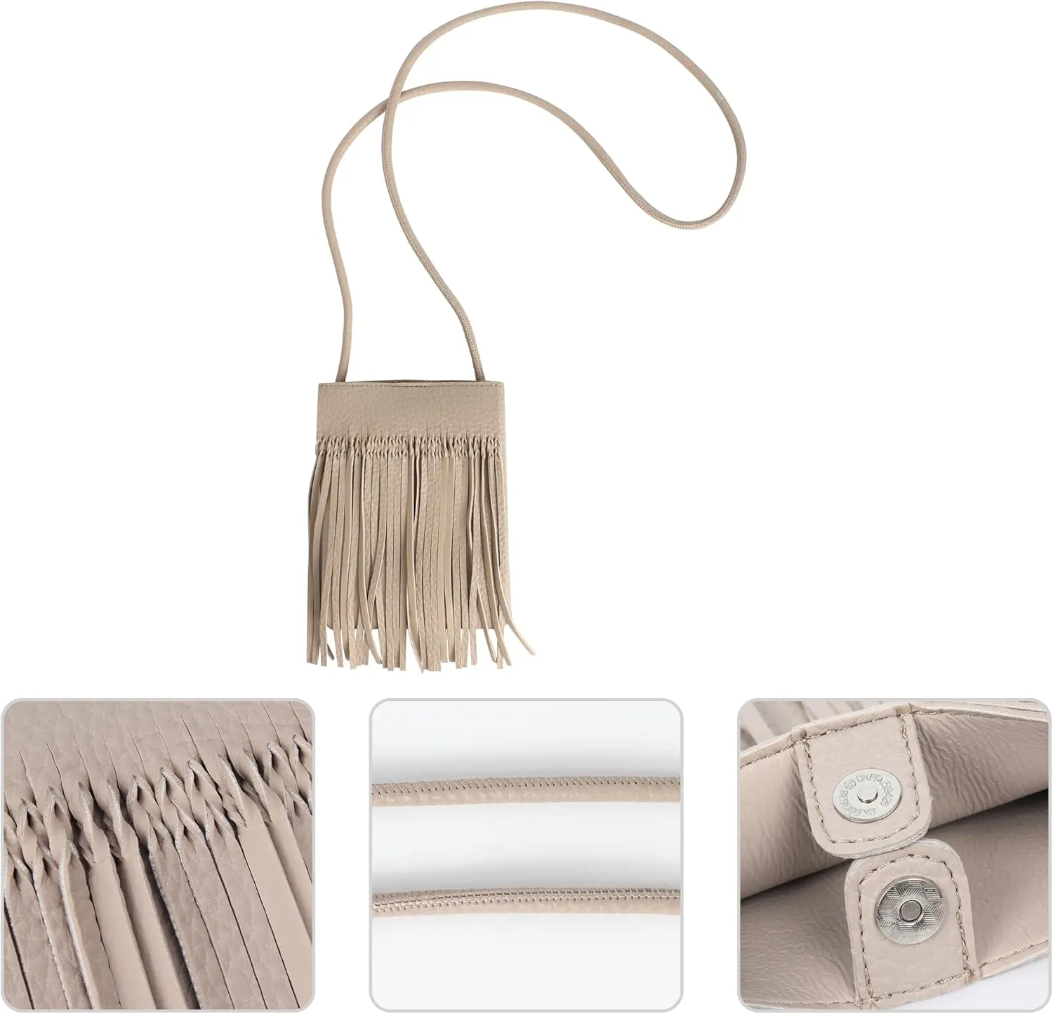 Fringe Crossbody Bag - Small Wallet Phone Bag Faux Soft Leather Shoulder Purse Satchel Sling