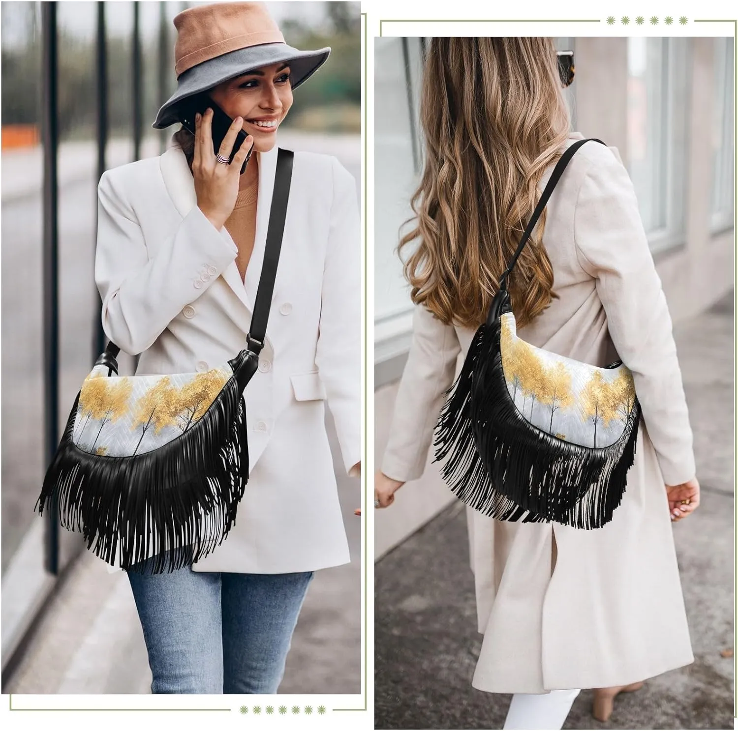 Fringe Purse Cross Body Tassel Purses for Women Western Fringe Purse Hippie Purses for Women Crossbody