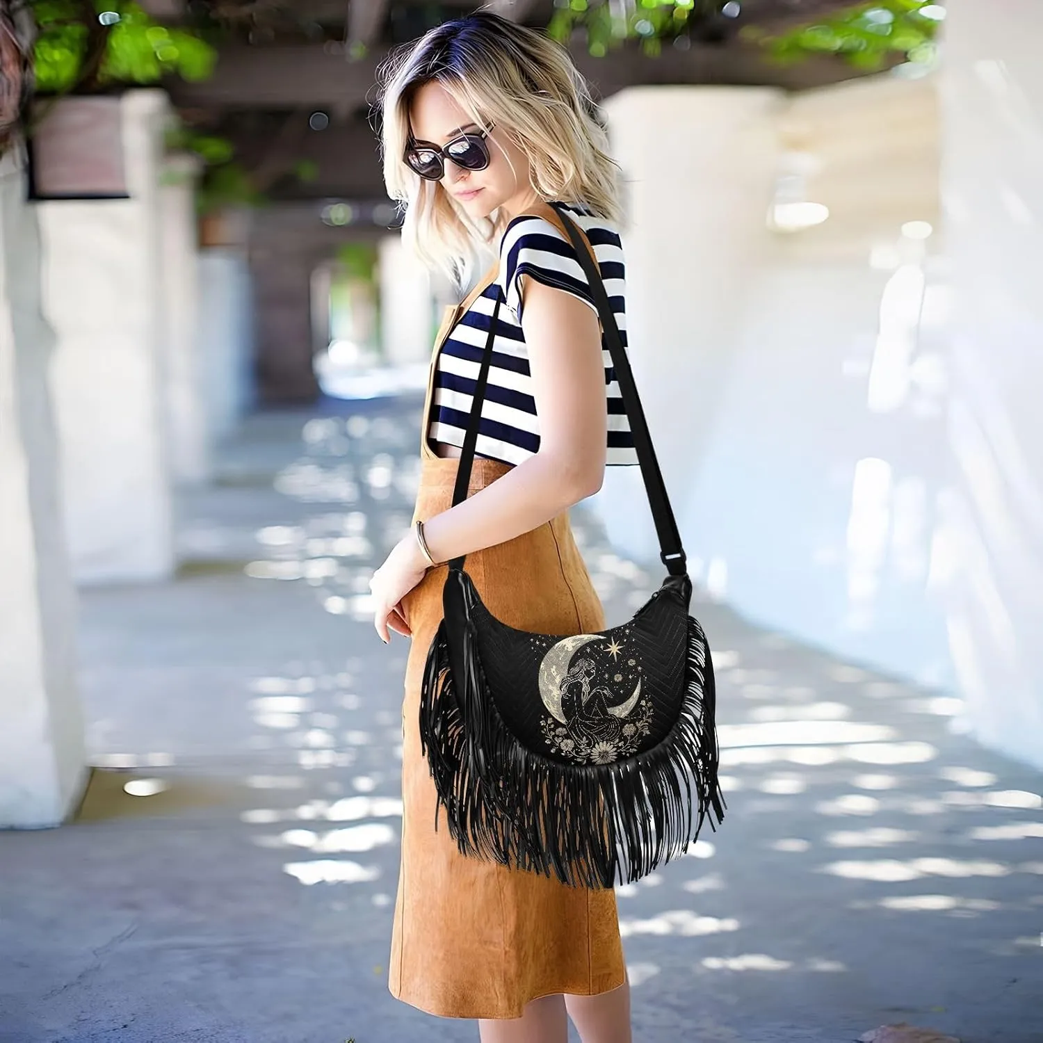 Fringe Purses for Women Western Crossbody with Tassel Boho Handbags for Women Western Crossbody Purses
