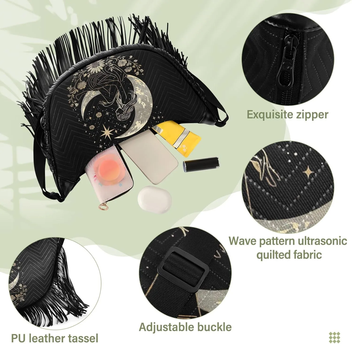 Fringe Purses for Women Western Crossbody with Tassel Boho Handbags for Women Western Crossbody Purses