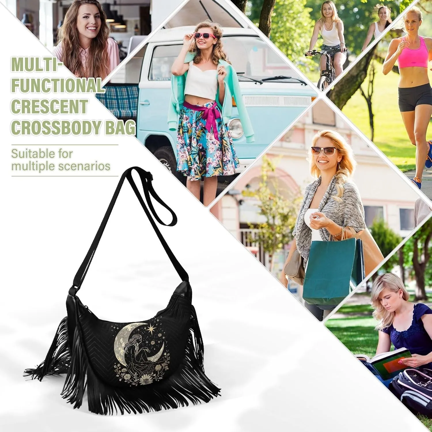 Fringe Purses for Women Western Crossbody with Tassel Boho Handbags for Women Western Crossbody Purses