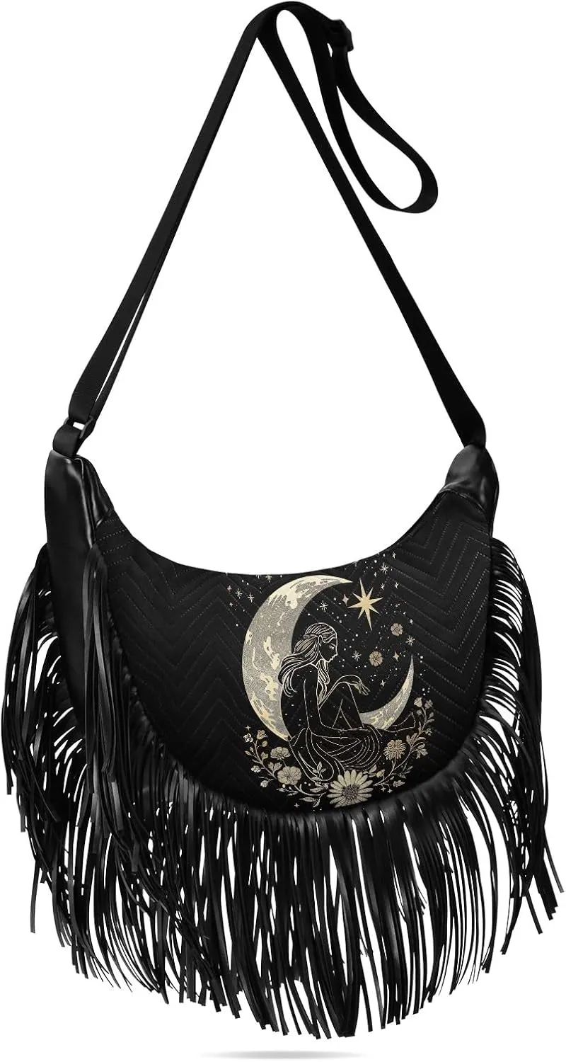 Fringe Purses for Women Western Crossbody with Tassel Boho Handbags for Women Western Crossbody Purses