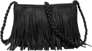 Fringe Tassel Handbag, PU Concise Fringe Tassel Shoulder Bag for Party for Women