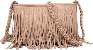 Fringe Tassel Handbag, PU Concise Fringe Tassel Shoulder Bag for Party for Women