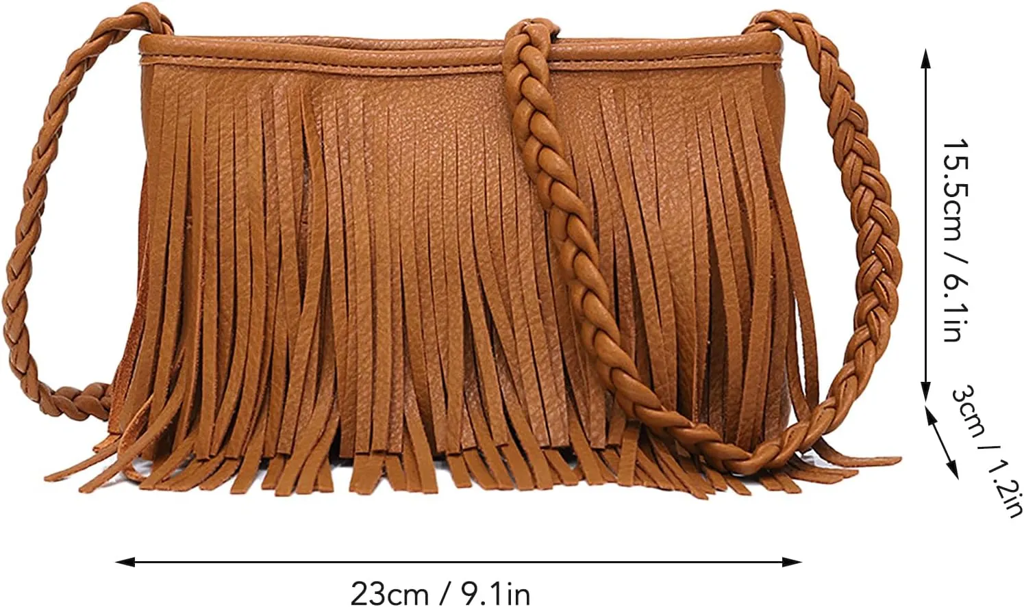 Fringe Tassel Handbag, PU Concise Fringe Tassel Shoulder Bag for Party for Women