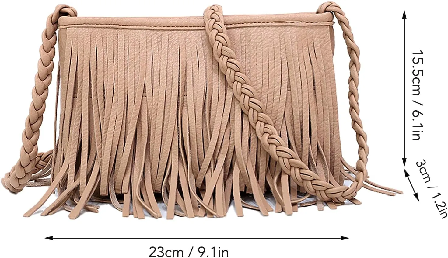 Fringe Tassel Handbag, PU Concise Fringe Tassel Shoulder Bag for Party for Women