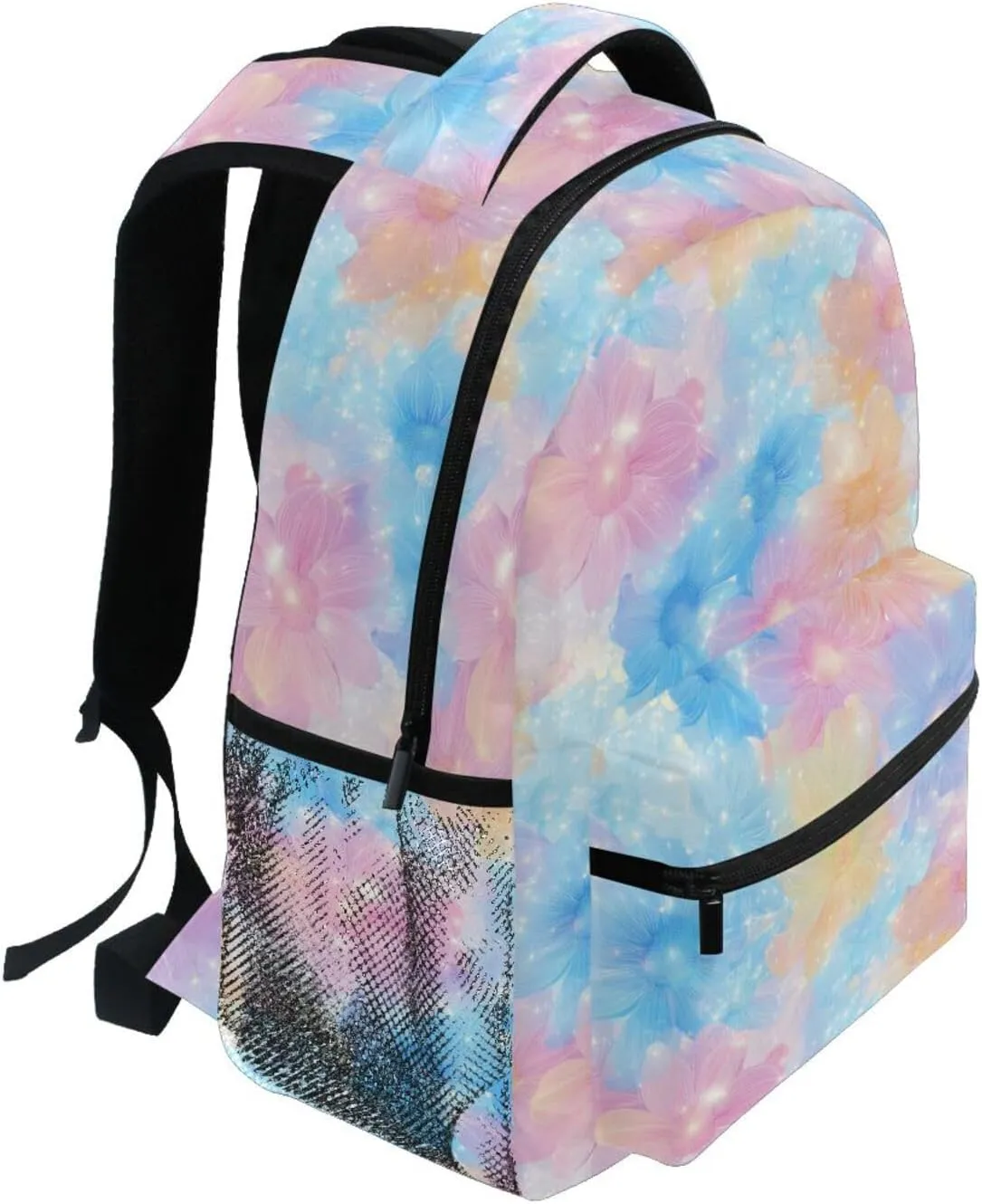 Fun Backpack for Men and Women Waterproof Carry On Backpacks with Chest Strap for College Work Parents' Day Beautiful Flowers