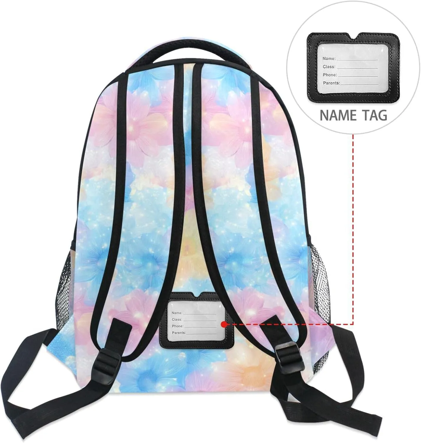 Fun Backpack for Men and Women Waterproof Carry On Backpacks with Chest Strap for College Work Parents' Day Beautiful Flowers