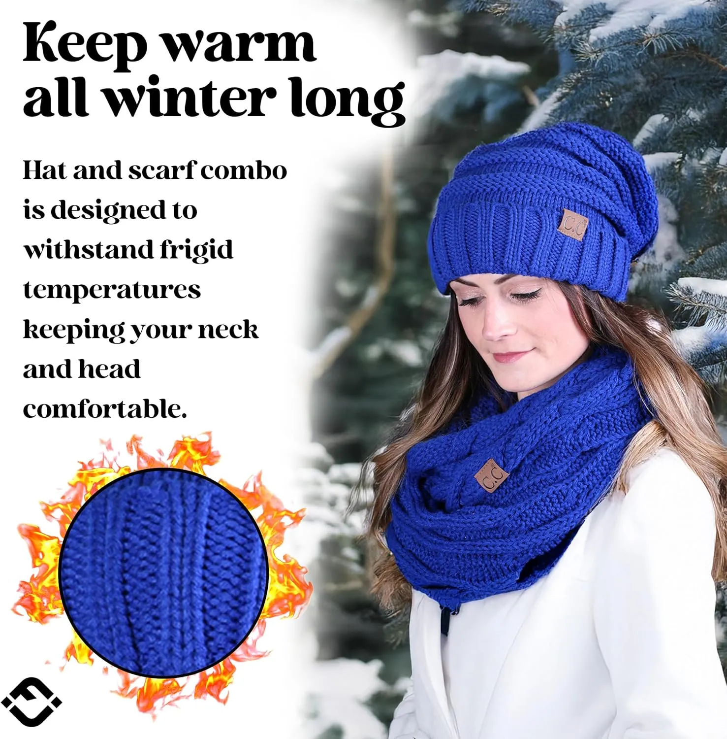 Funky Junque Premium Slouchy Beanie & Infinity Scarf Set - Mothers Day Gift - Warm Winter Bundle