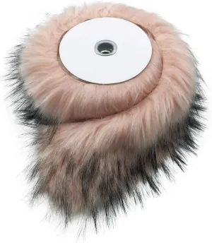 Furryvalley Faux Fur Trim Raccon Fox Fur Ribbon Craft Furry Stripe for Slippers Slides Fringe 2 Yards (Dusty Pink)