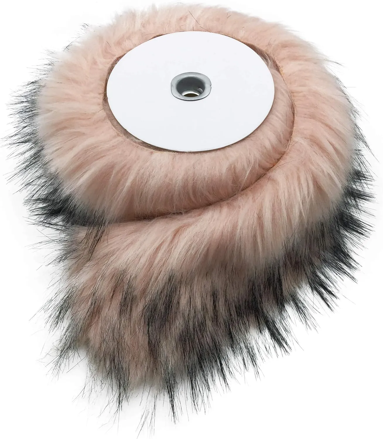 Furryvalley Faux Fur Trim Raccon Fox Fur Ribbon Craft Furry Stripe for Slippers Slides Fringe 2 Yards (Dusty Pink)