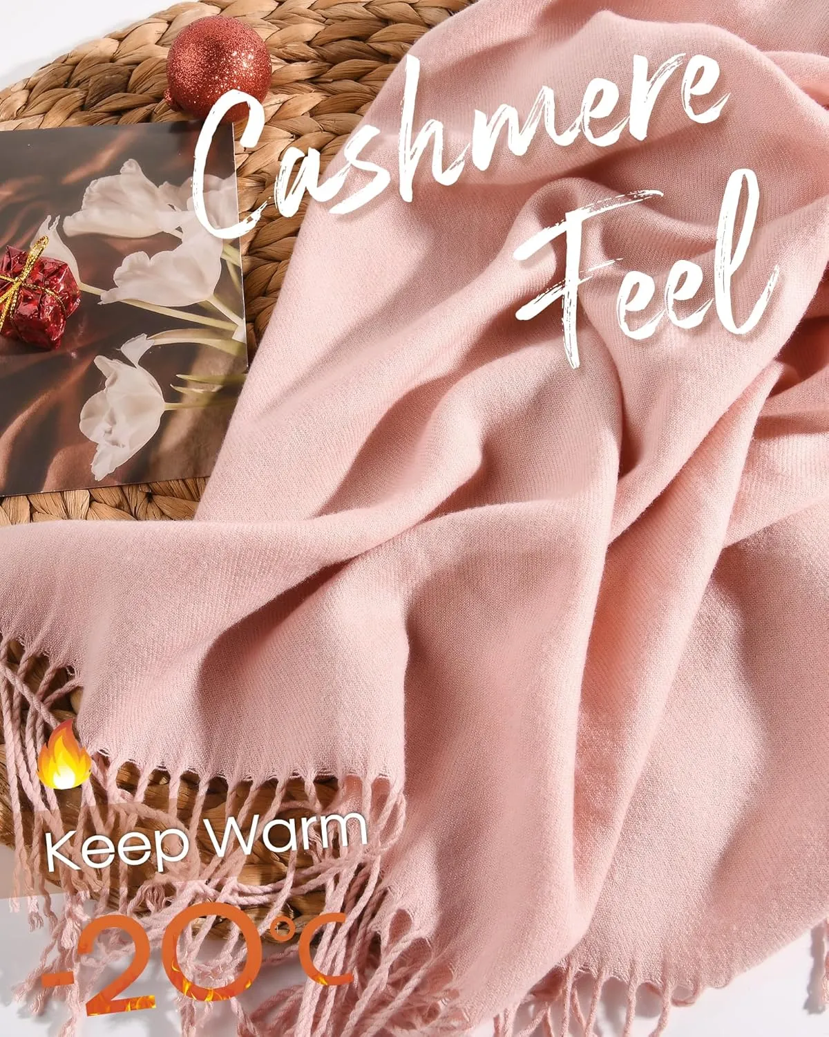 FURTALK Pashmina Shawl Wraps Cashmere Feel Blanket Scarves Fashion Scarf for Women Evening Wedding Bridesmaid Gifts