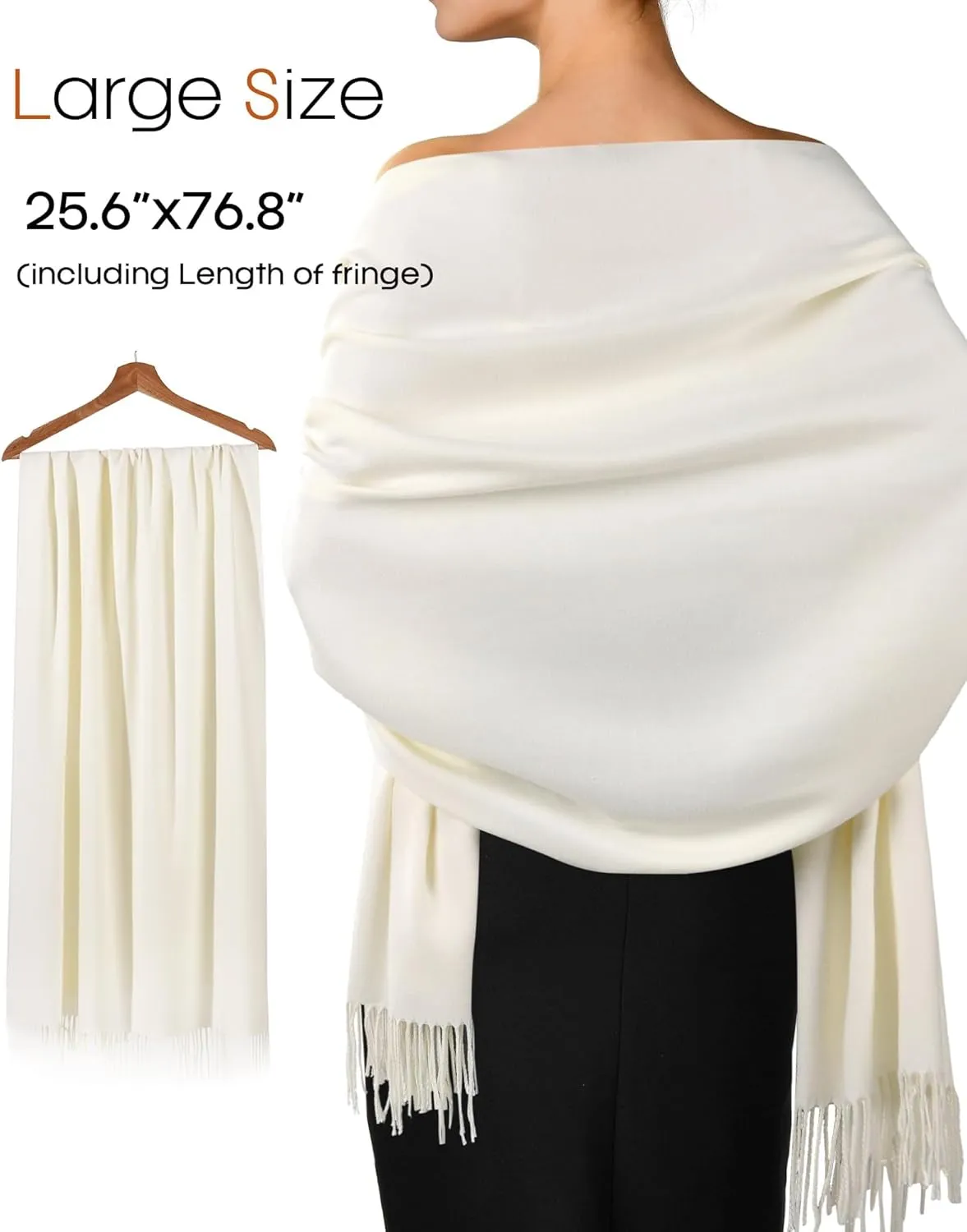 FURTALK Pashmina Shawl Wraps Cashmere Feel Blanket Scarves Fashion Scarf for Women Evening Wedding Bridesmaid Gifts