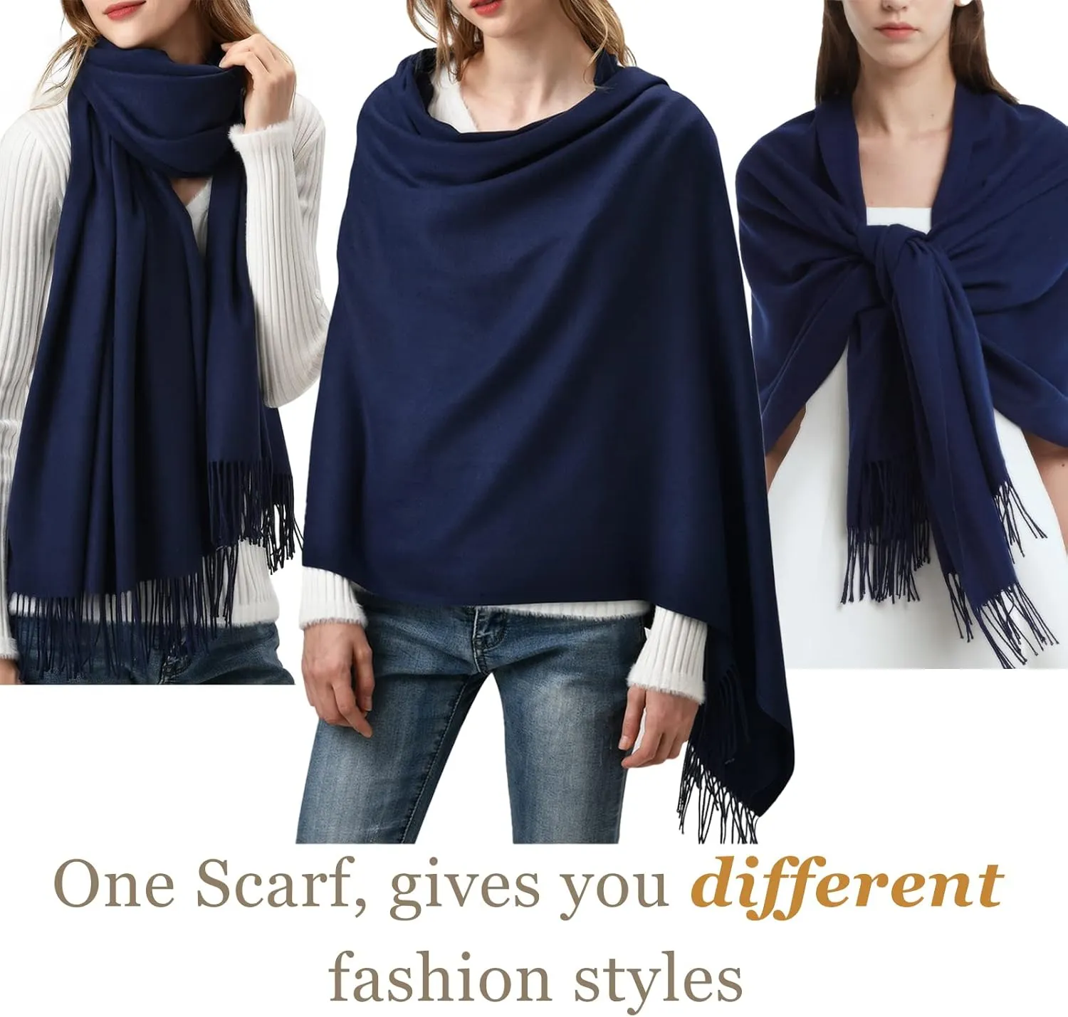 FURTALK Pashmina Shawl Wraps Cashmere Feel Blanket Scarves Fashion Scarf for Women Evening Wedding Bridesmaid Gifts