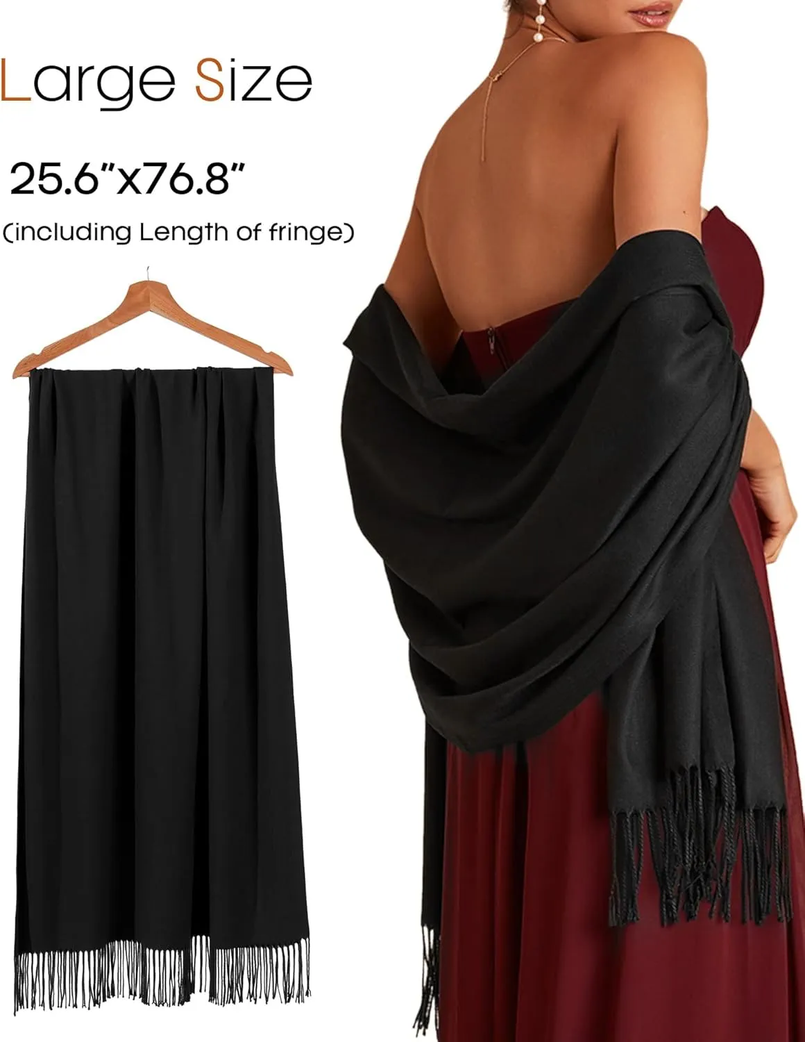FURTALK Pashmina Shawl Wraps Cashmere Feel Blanket Scarves Fashion Scarf for Women Evening Wedding Bridesmaid Gifts